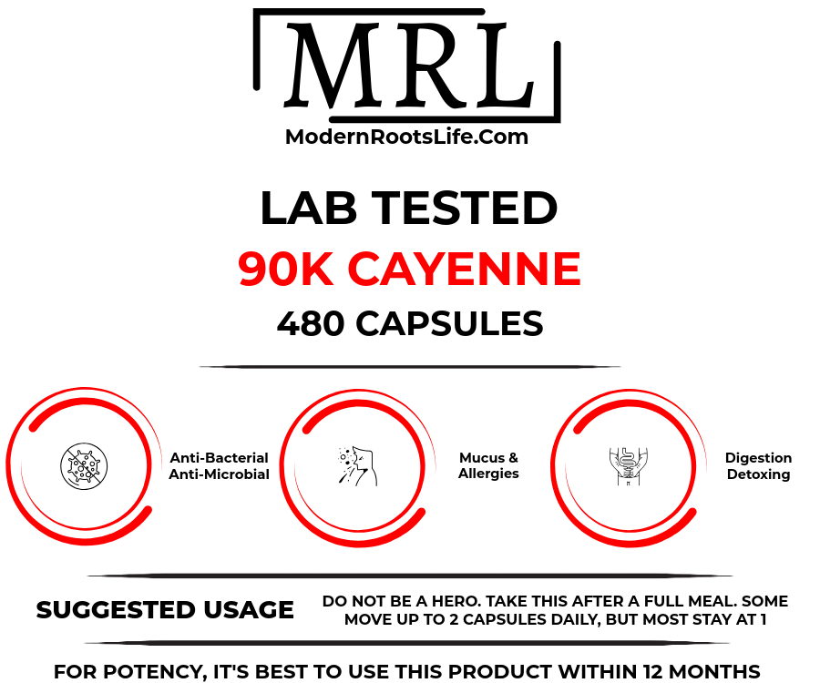 
                  
                    90k Cayenne Capsules or Powder - Lab Tested and Pure
                  
                
