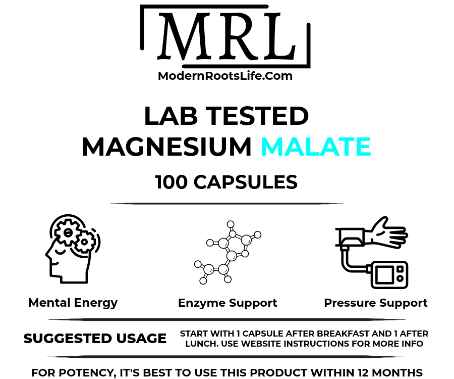 Magnesium Malate - Daytime Energy For Your Brain - Lab Tested and Pure