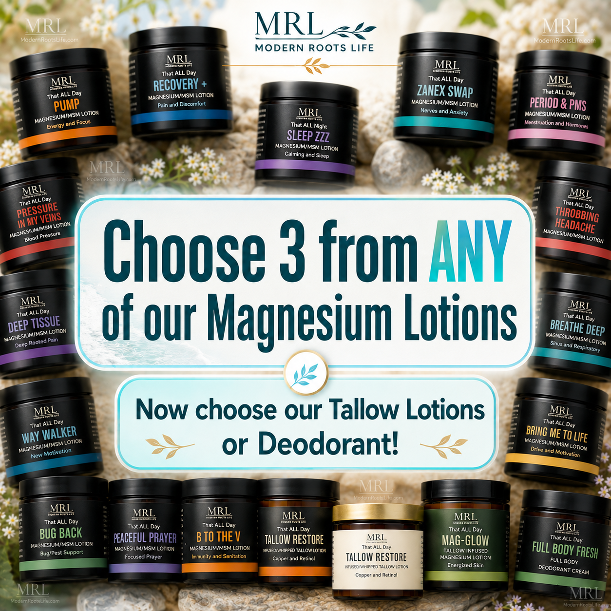 That ALL Day Mix-Match 3 Pack - Magnesium Lotions – Modern Roots Life
