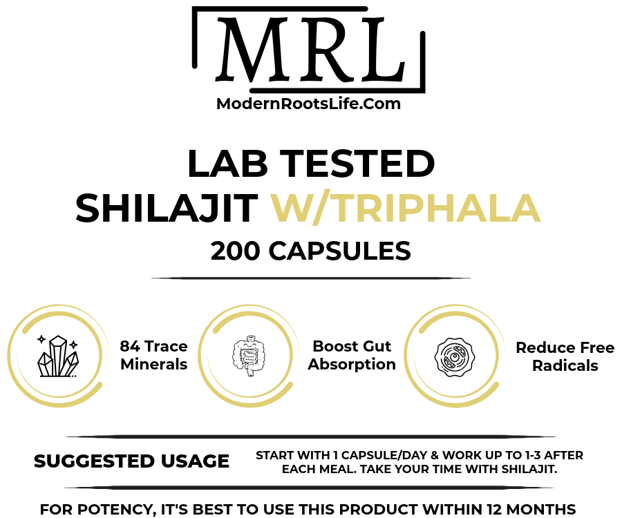 
                  
                    Shilajit w/Triphala in Powder OR Capsules - Humic/Fulvic Acid and Trace Minerals
                  
                