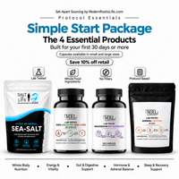The Simple Start Package in capsules - 4 essential products, save 10% off retail. Capsules available in small and large sizes.